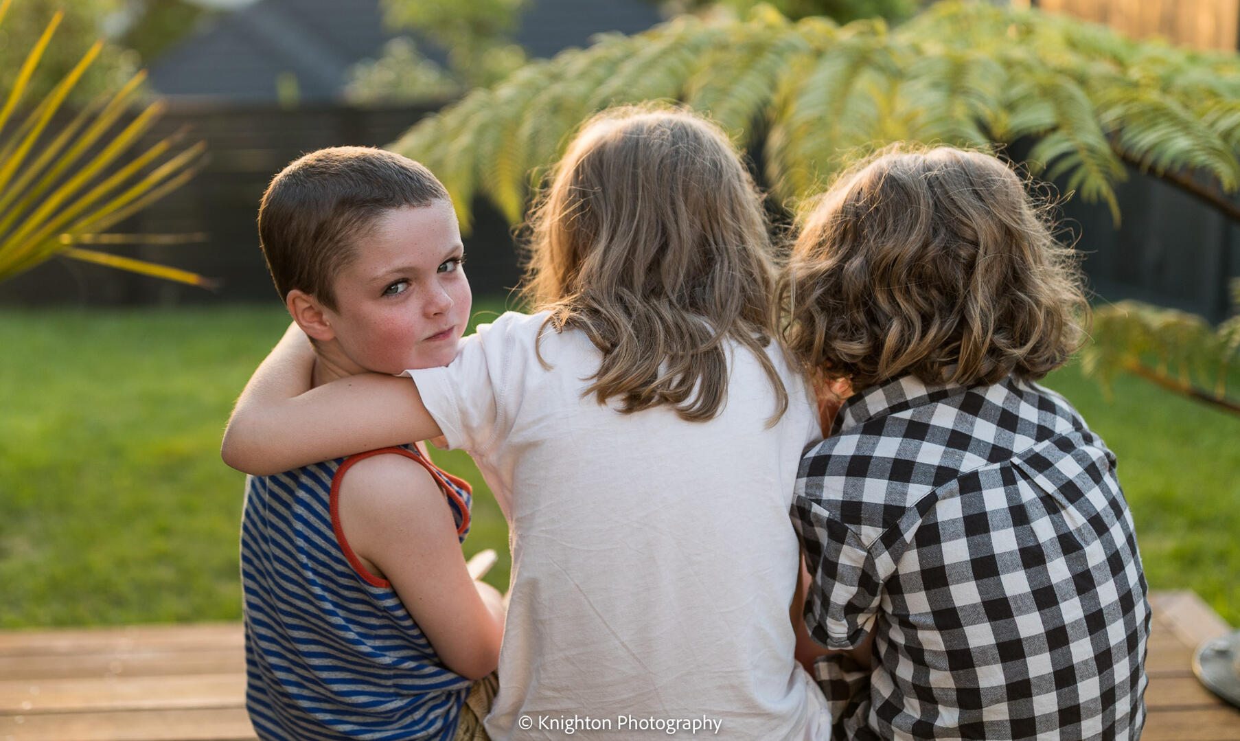Siblings portrait at home
